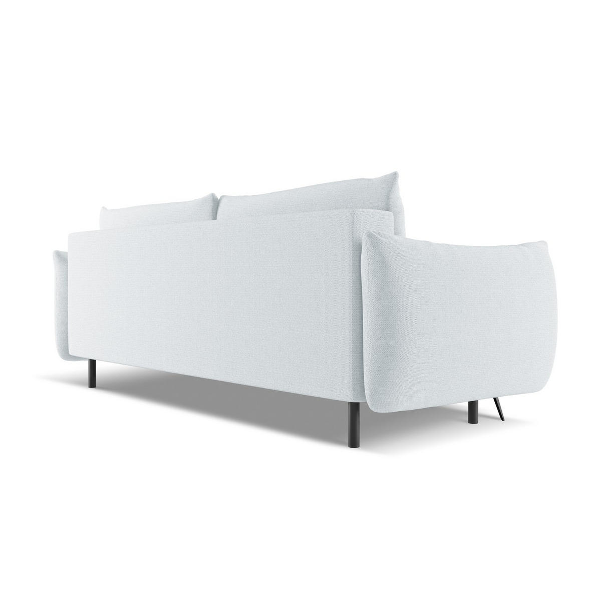 3-SITZER SOFA mit Schlaffunktion Chenille Stoff Blau - Blau/Schwarz, Textil/Metall (230/86/105cm) - LaMiaSofa