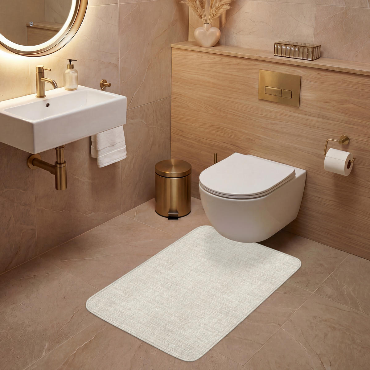 WC PŘEDLOŽKA Povlečení - Textura - Béžová 60x90 cm - béžová, textil/plast (60/1cm) - OnlyWow