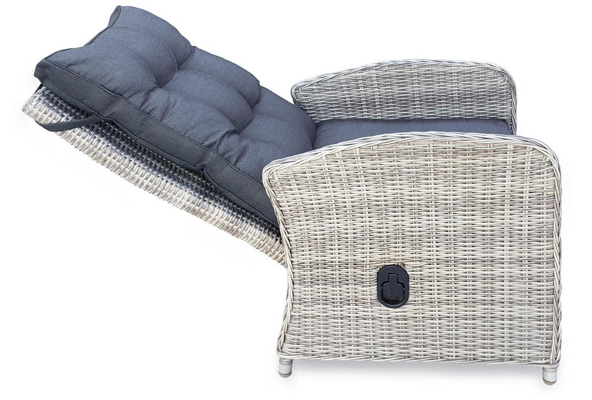 GARTEN SITZGRUPPE Monte Carlo Grau Polyrattan für 4 Personen - Grau, Kunststoff