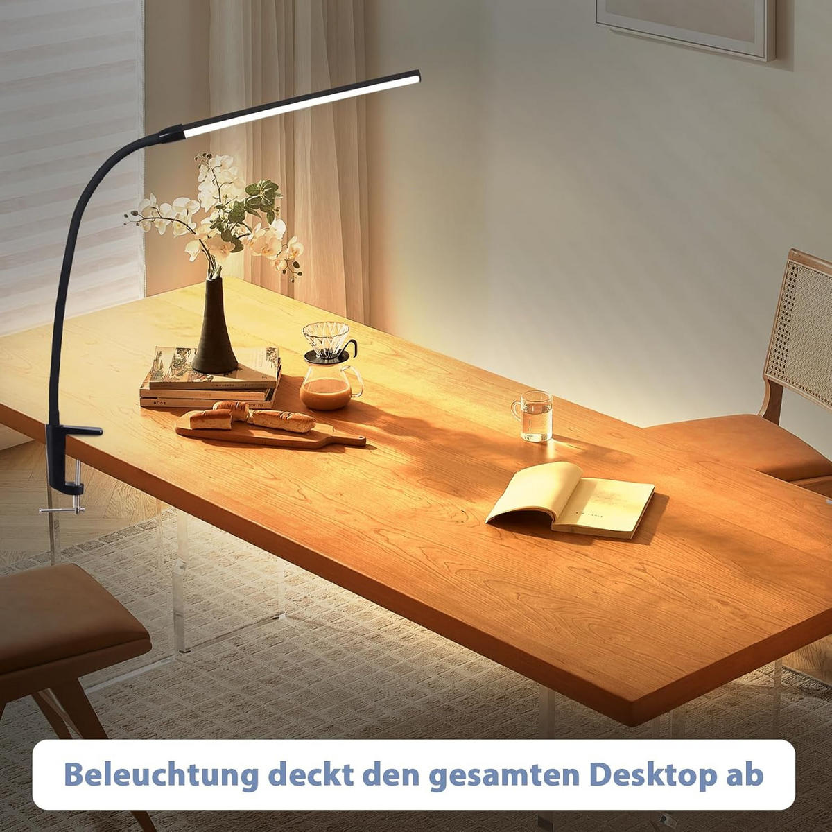 TISCHLAMPE Dämmerix 6.5/80.8/6.5 cm - Schwarz, Metall (6.5/6.5/80.8cm) - ZMH