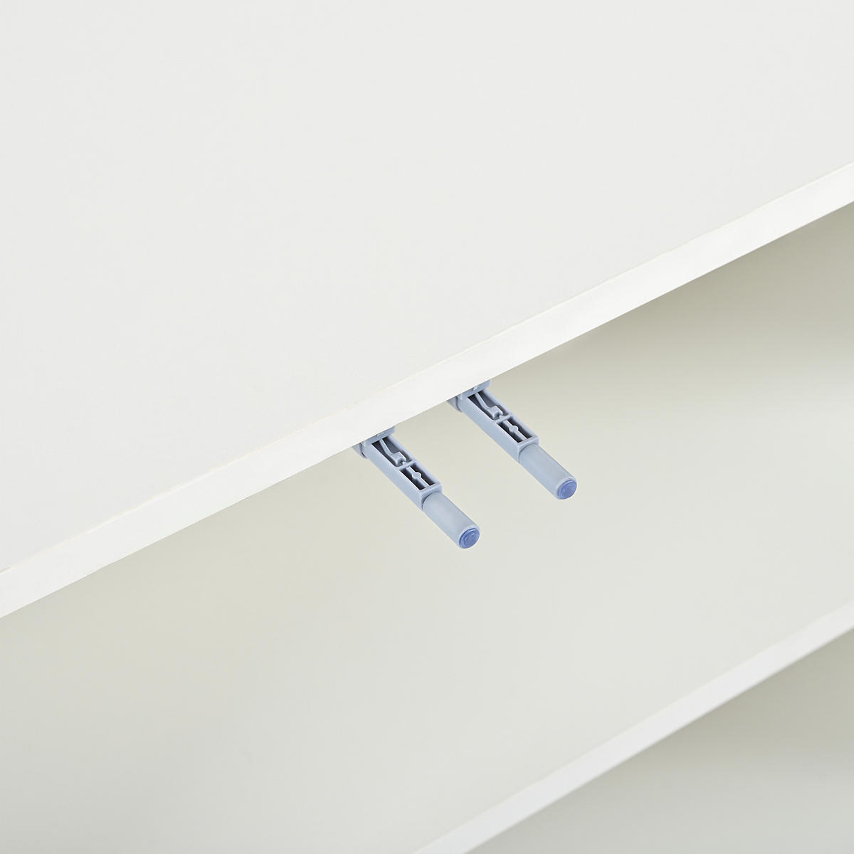 SIDEBOARD 4 Türen Weiß Glas Metall Grifflos Stauraum Modern - Weiß, Holzwerkstoff (38/85/150cm) - FLIEKS