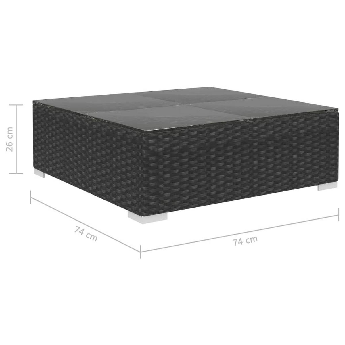 GARTEN-LOUNGE-SET 10Er Set Mit Auflagen Poly Rattan Schwarz - Schwarz, Kunststoff - vidaXL