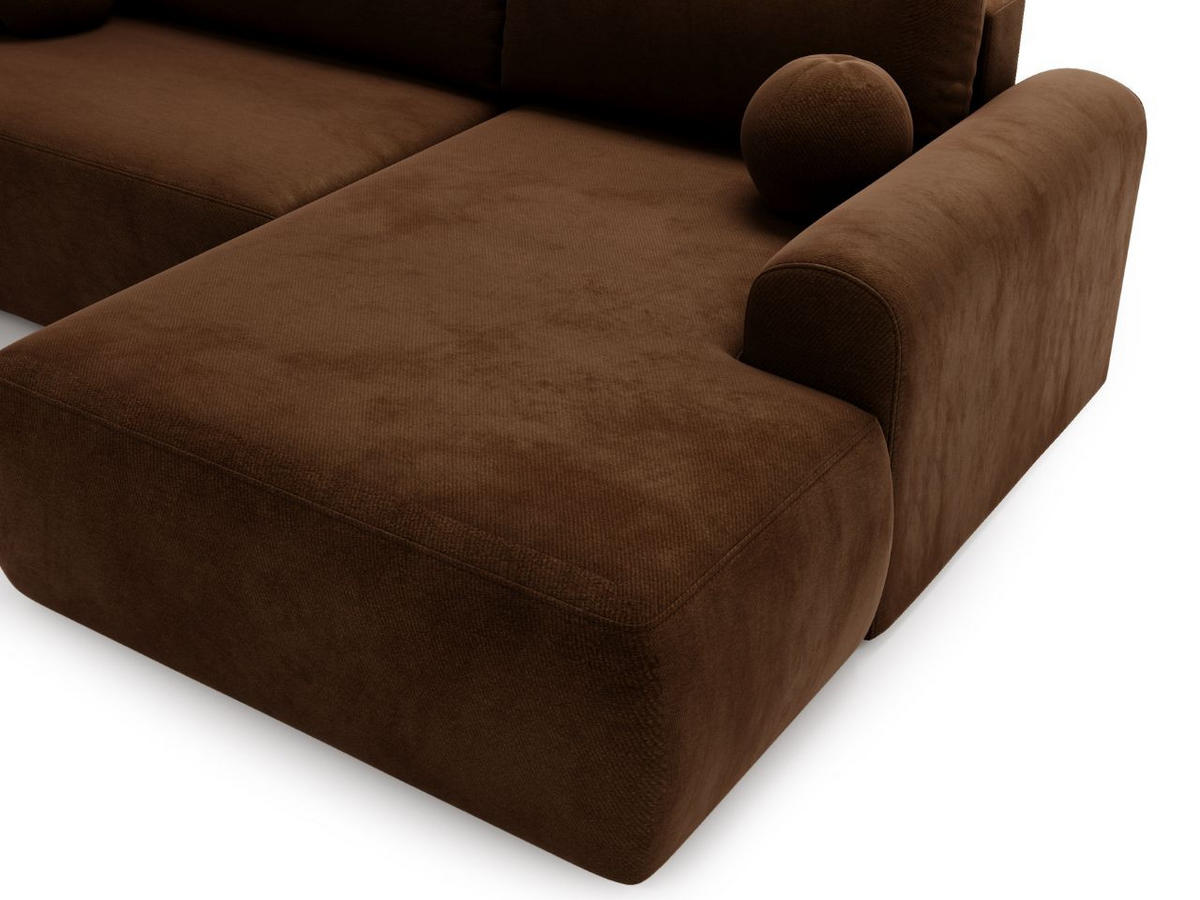ECKSOFA Savana Dunkelbraun Rechts - Dunkelbraun, Holz/Textil (177/257cm) - Graingold