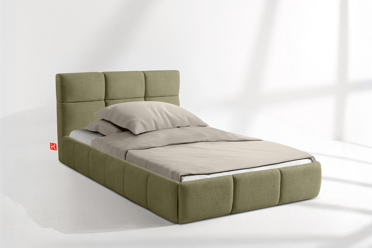 POLSTERBETT ALTOS Einzelbett, grün - Grün, Holz/Holzwerkstoff (120/200cm) - KONSIMO®