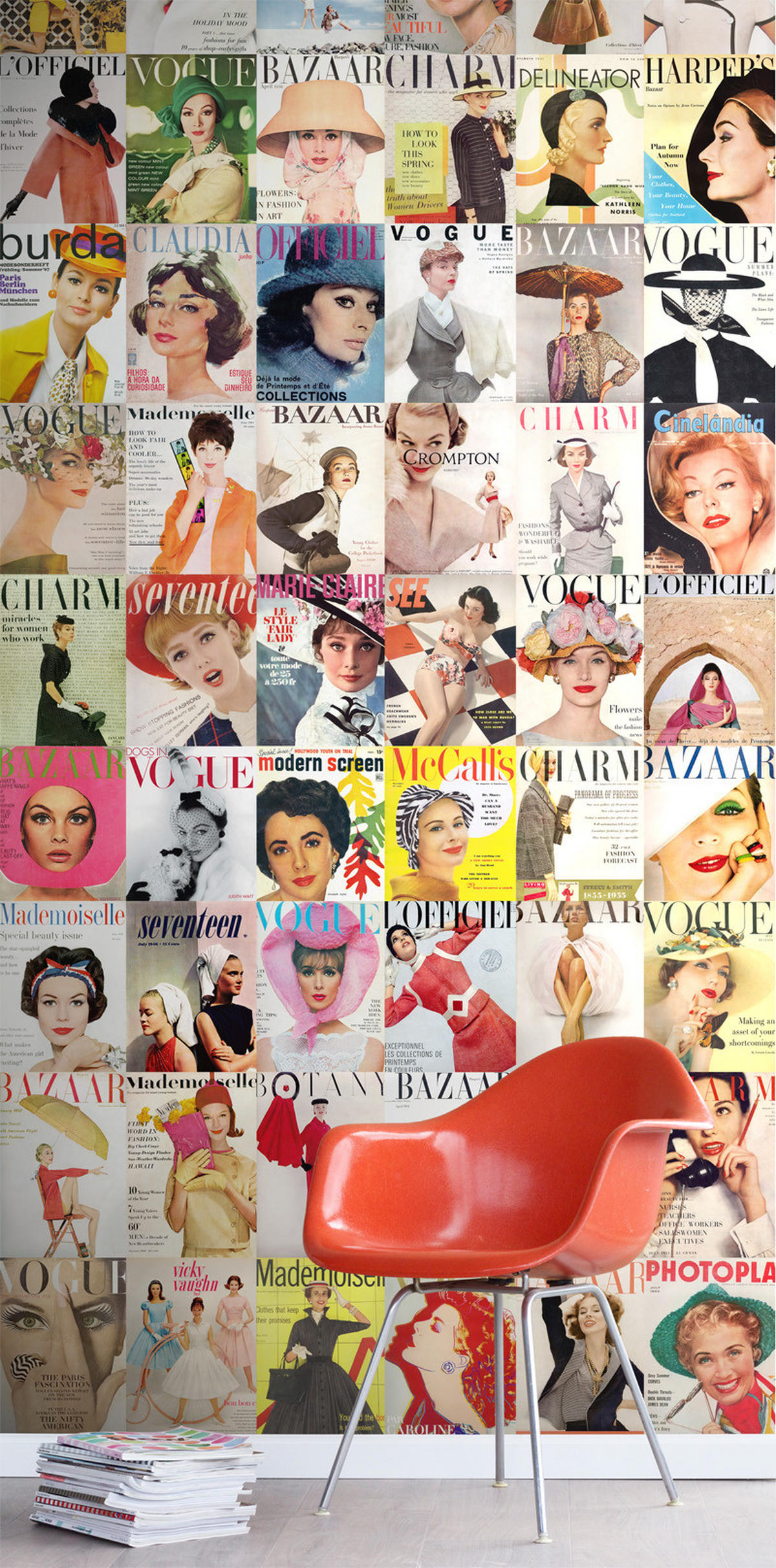 XXL-VLIESTAPETE Zeitschriften-Covers 50 x 900 cm - Gelb, Papier (50/900cm) - ESTAhome