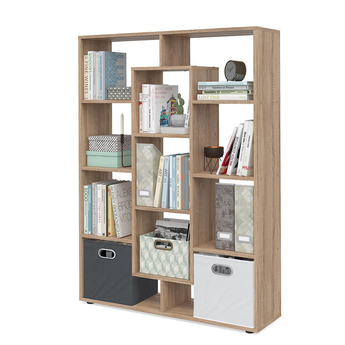 RAUMTEILER Sonoma 107.2 x 143 cm - Sonoma Eiche, Holzwerkstoff (107.2/143/29cm) - Vicco