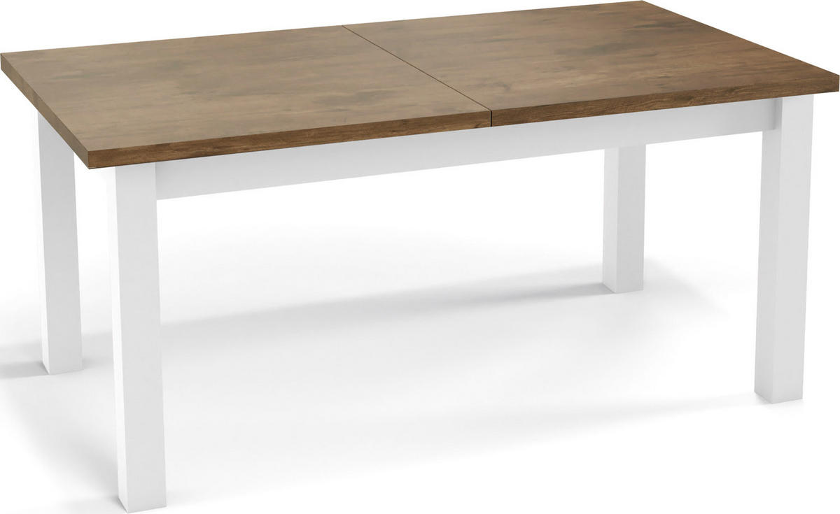 ESSTISCH Molly rechteckig ausziehbar, Lefkas Eiche 120-160/67/75 cm - Alteiche/Weiß, Holz/Holzwerkstoff (120/67/75cm) - WFL GROUP