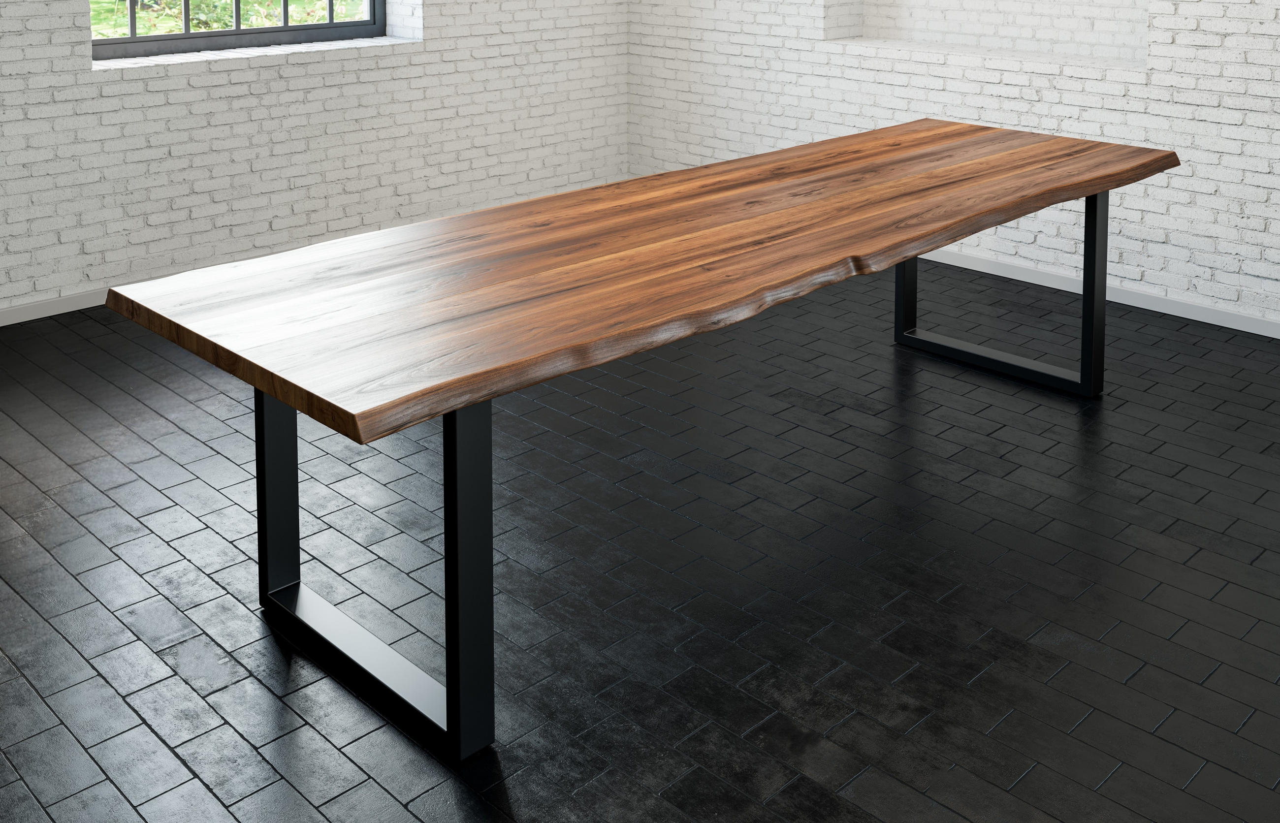 ESSTISCH LIAM - Schwarz/Braun, Holz/Metall (100/280/74cm) - SAM