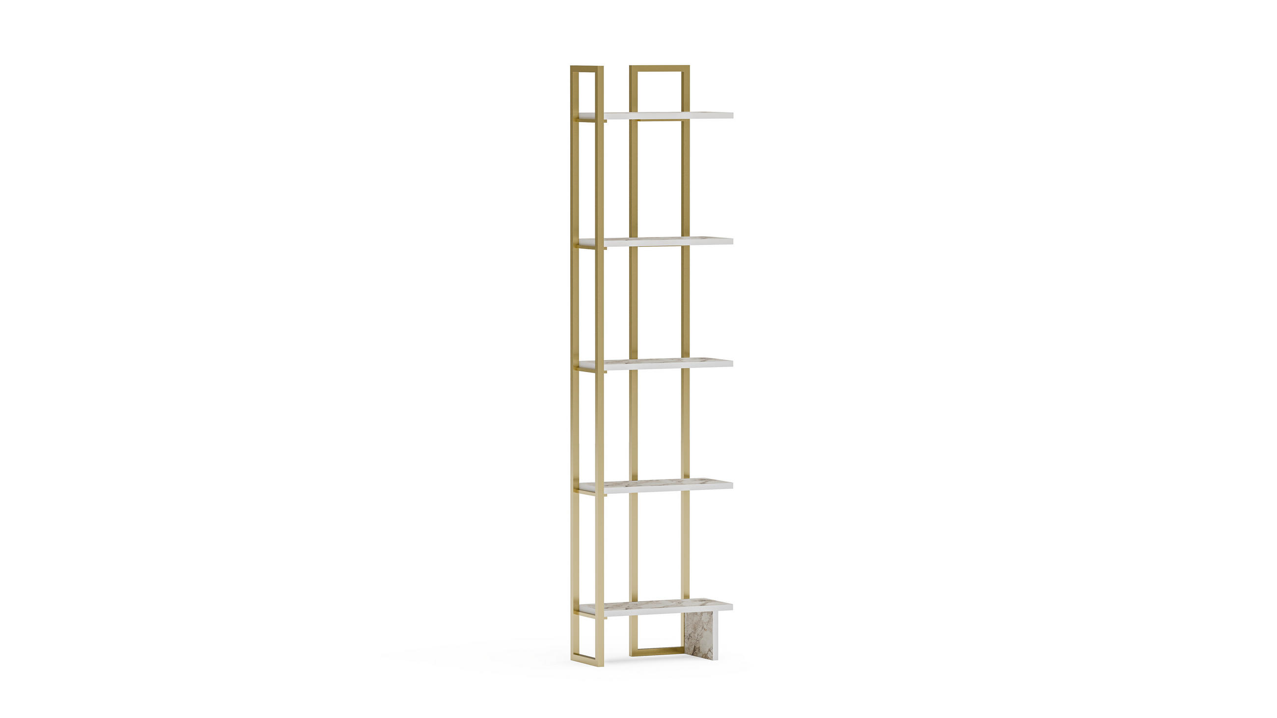Decorotika Eckregal Weiß, Gold 45x180x22 cm