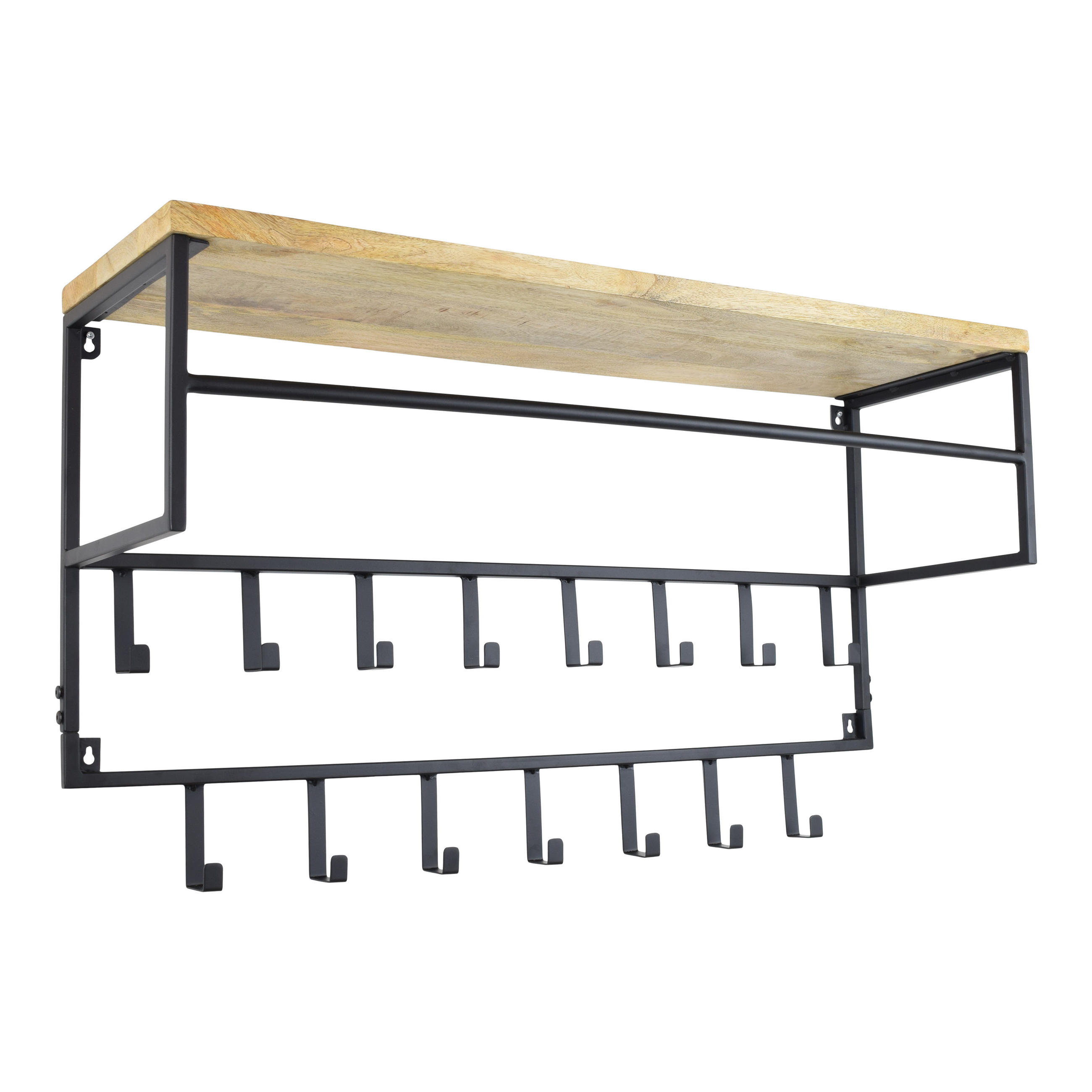 KLEIDERABLAGE Petri Schwarz - Schwarz, Metall (100/57/30cm) - LOFT42