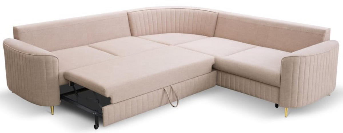 ECKSOFA Beige LOREN Mit Schlaffunktion Und Bettkasten - Beige, Textil (251/251cm) - Sepro Meble