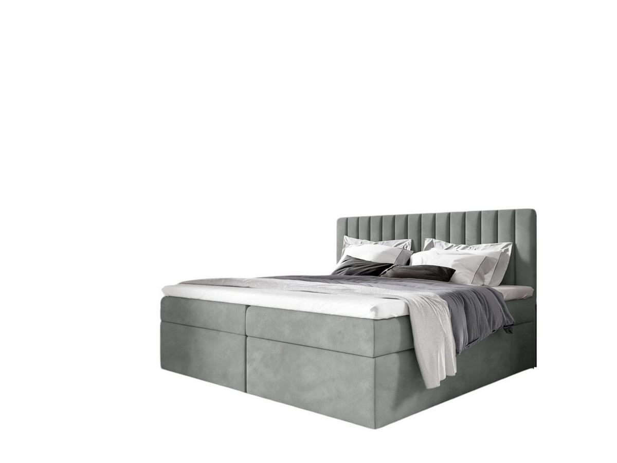 BOXBETT Linnea - Hellblau, Holzwerkstoff/Textil (120/200cm) - Fun Möbel