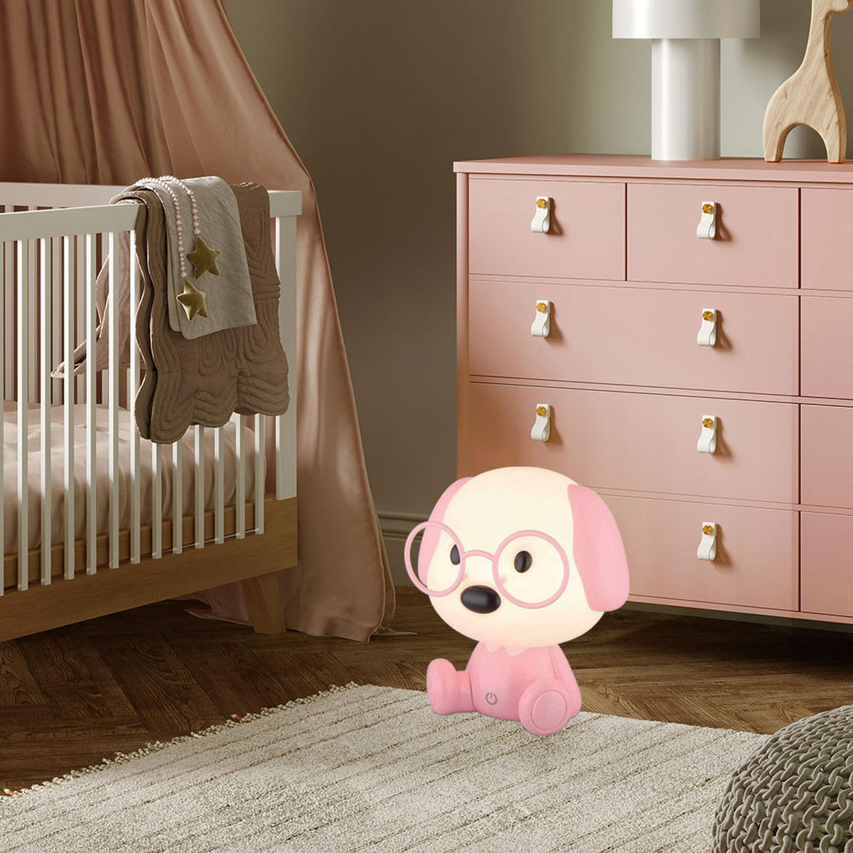 LED KINDERTISCHLEUCHTE Puppy Rosa - Rosa, Kunststoff (18/15/20cm) - Globo Lighting