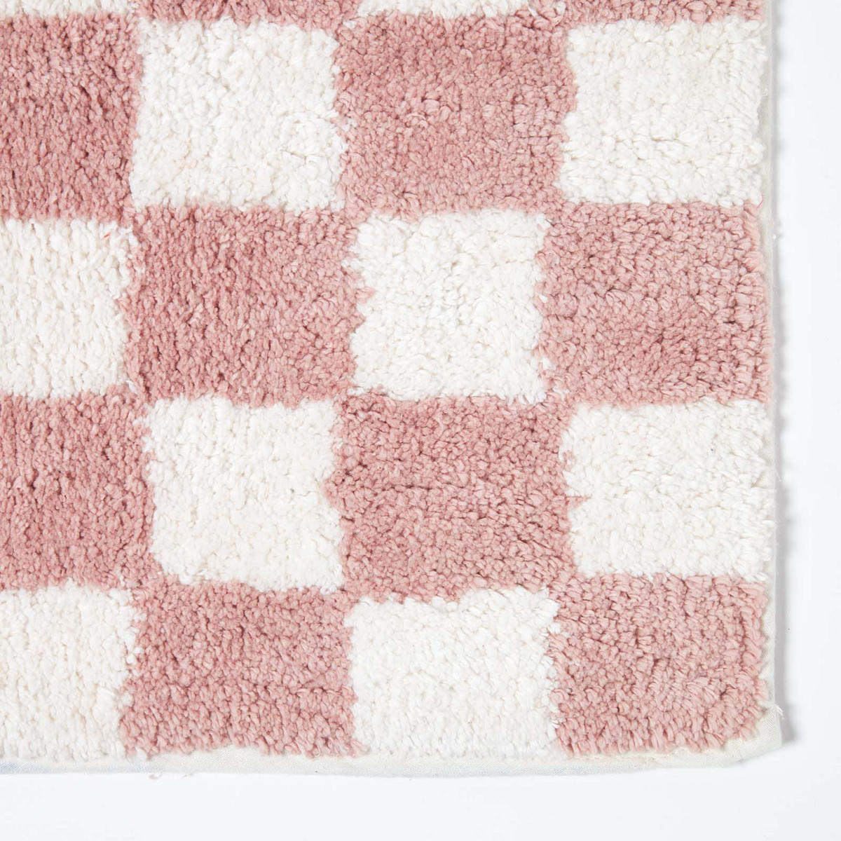 BADEMATTE 50/80 cm Karomuster, Baumwolle - Pink, Textil (50/80cm) - Homescapes