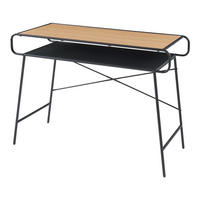 SCHREIBTISCH Krødsherad - Eichefarben/Schwarz, Holzwerkstoff/Metall (46/106/76cm) - [en.casa]