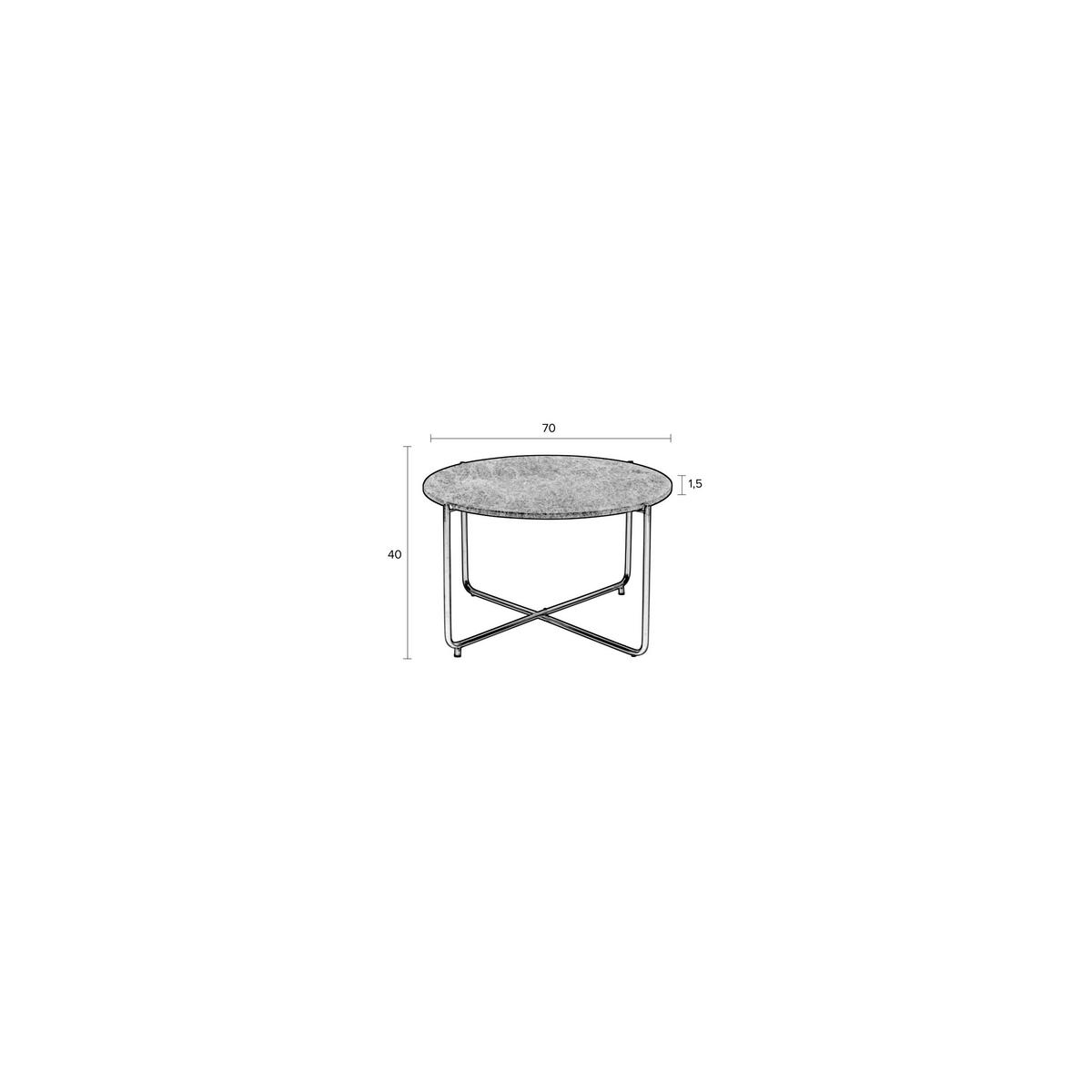 MARMORTISCH mit Ø70 cm - TIMPA - color_white - Weiß, Stein (70/70/40cm) - Drawer