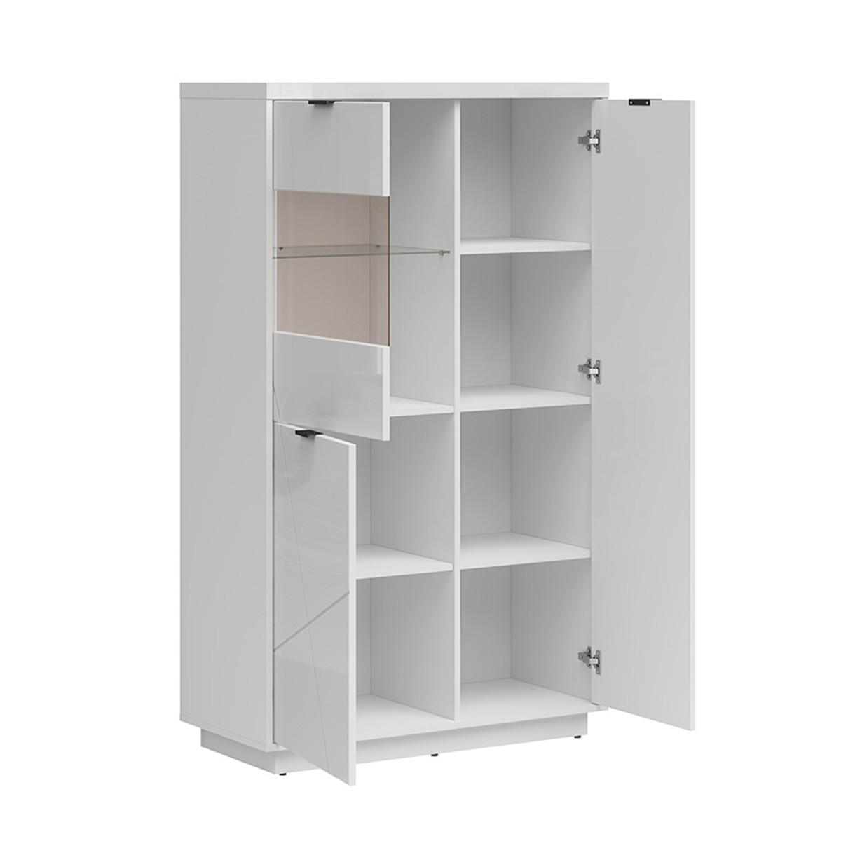 VITRÍNA Sven Bílá - bílá, kompozitní dřevo (94/157/43cm) - Petits-meubles