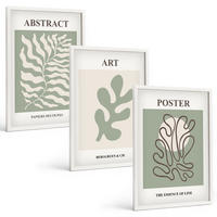 BILDER SET 3er Set - 40x60 cm Weißer Rahmen - Poster mit Pflanzenmustern von Matisse - Weiß, Kunststoff (40/60cm) - TULUP