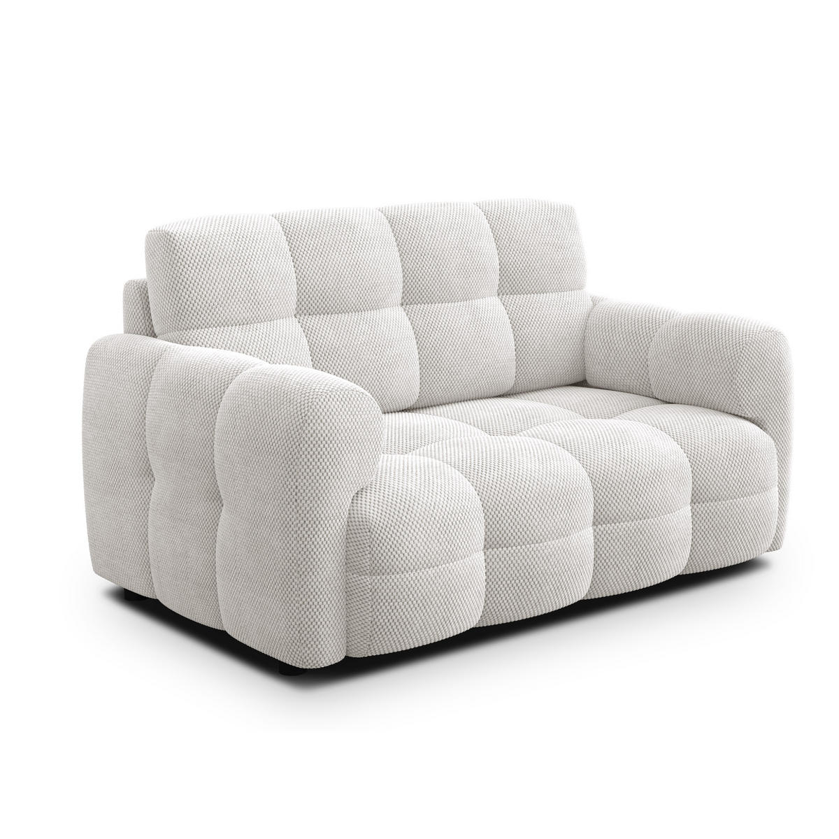 SOFA MELLOW 2-Sitzer, creme - Creme/Schwarz, Holz/Textil (153/87/98cm) - Courtois Laville