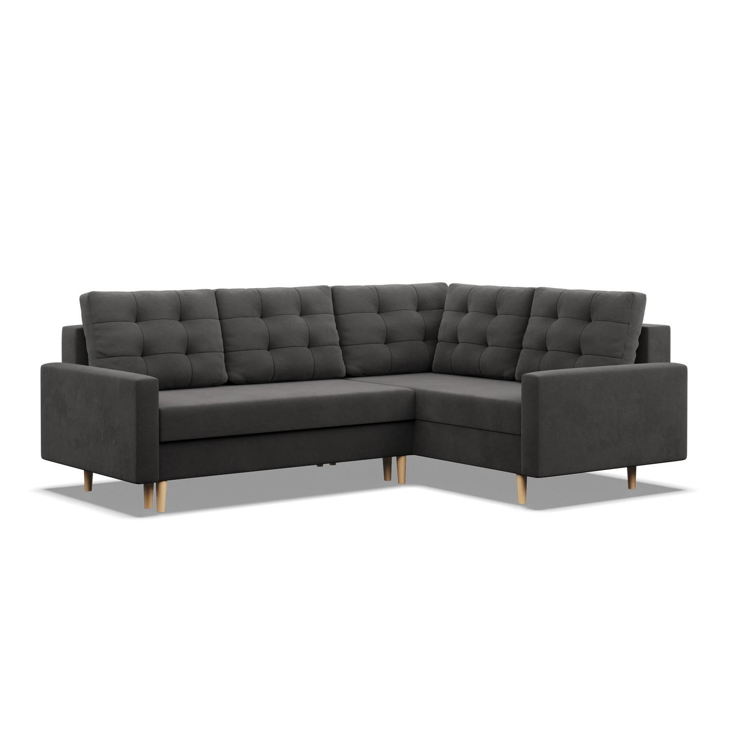 ECKSOFA RECHTS MIT SCHLAFFUNKTION BLANK, Grau - Grau, Textil (223/175cm) - Mebligo