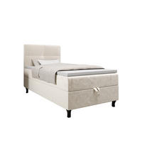 BOXBETT LIMBA mit Matratze H3 und Topper 100x200 Monolith 02 - Creme, Holz/Textil (100/200cm) - Bedante