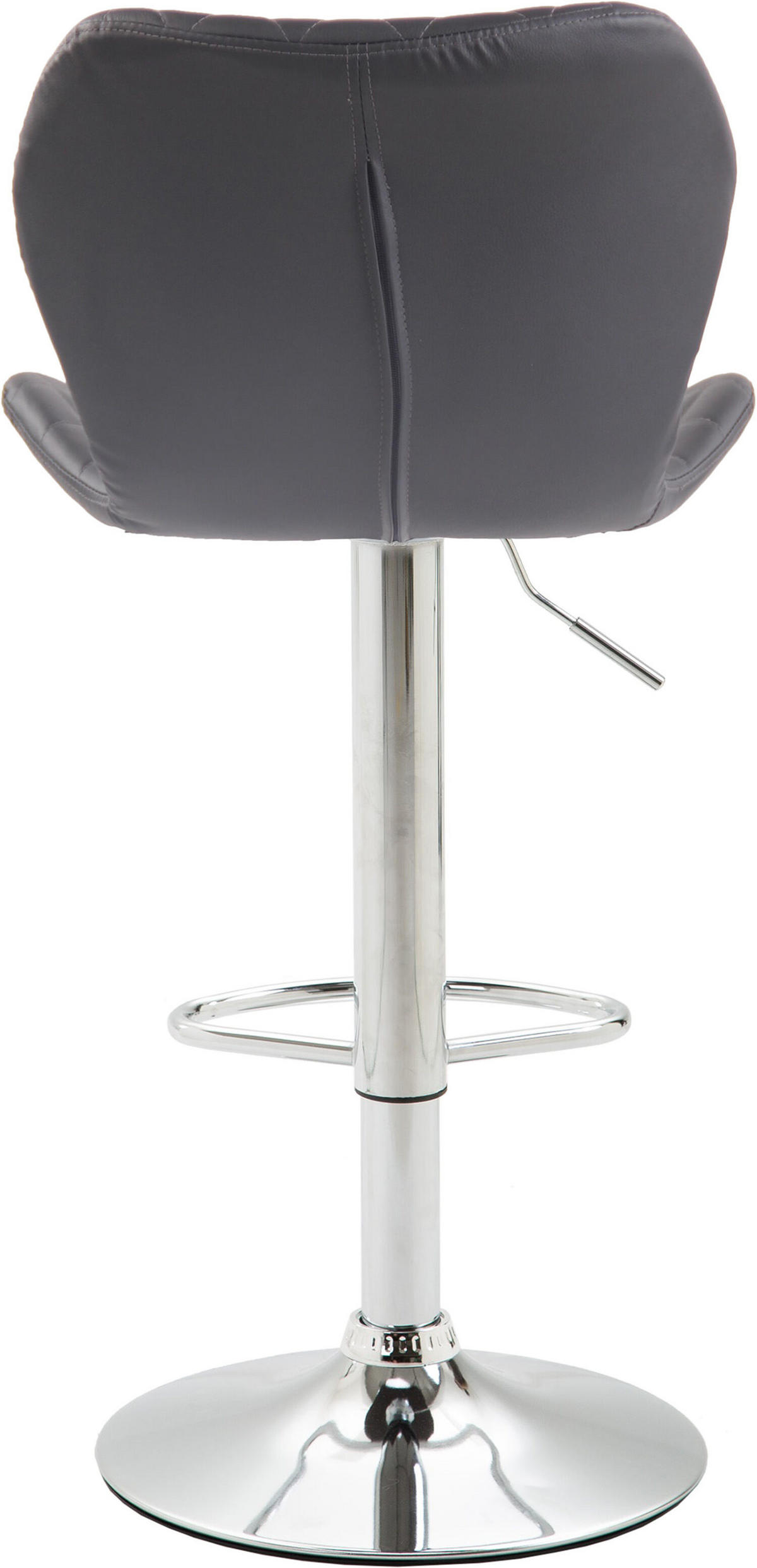 BARHOCKER Cora, Gestell Metall in Chromoptik, Kunstleder Grau - Chromfarben/Grau, Kunststoff/Textil (47/100/51cm) - TPFLiving