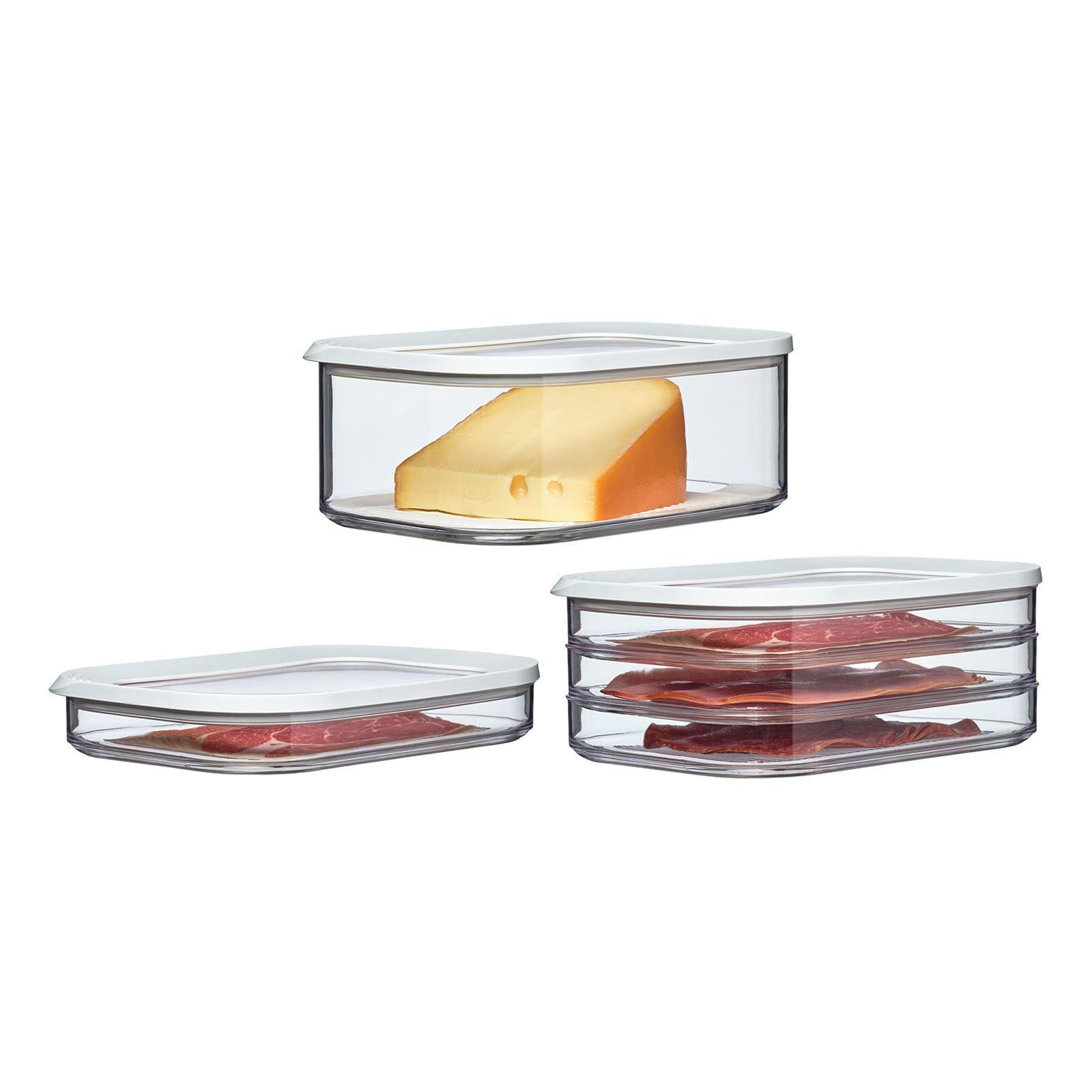AUFSCHNITTDOSEN Modula transparent 3er Set - Transparent, Kunststoff (1/1/1cm) - Mepal