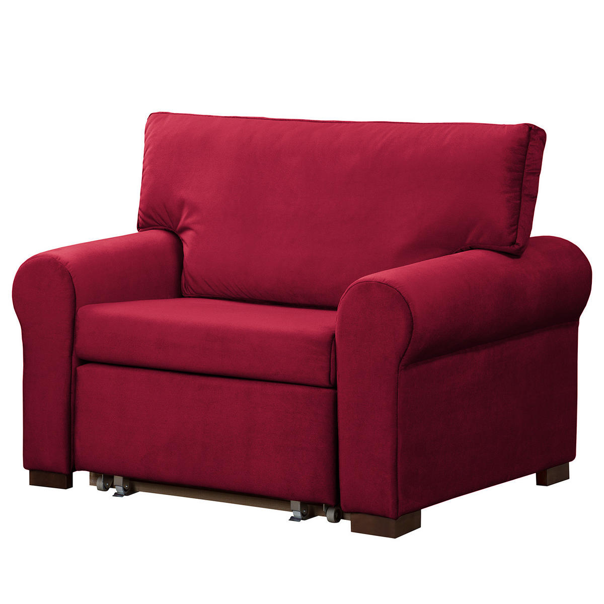 SCHLAFSOFA mit Husse - Bordeaux/Buchefarben, Buchenholz/Textil (125/90/90cm) - home24