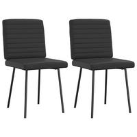 ESSZIMMERSTÜHLE 2 Stk. Schwarz Kunstleder 45*54*83cm - Schwarz, Leder (45/83/54cm) - ZMH