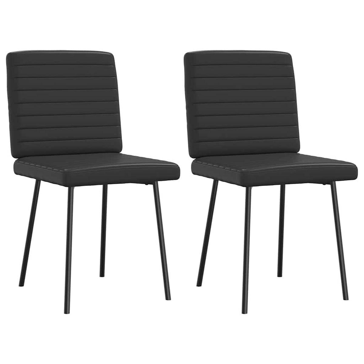 ESSZIMMERSTÜHLE 2 Stk. Schwarz Kunstleder 45*54*83cm - Schwarz, Leder (45/83/54cm) - ZMH