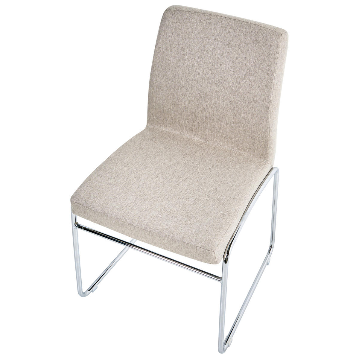 ESSZIMMERSTUHL 2er-Set Stoff Beige Lecco - Beige, Textil (49/85/50cm) - Beliani
