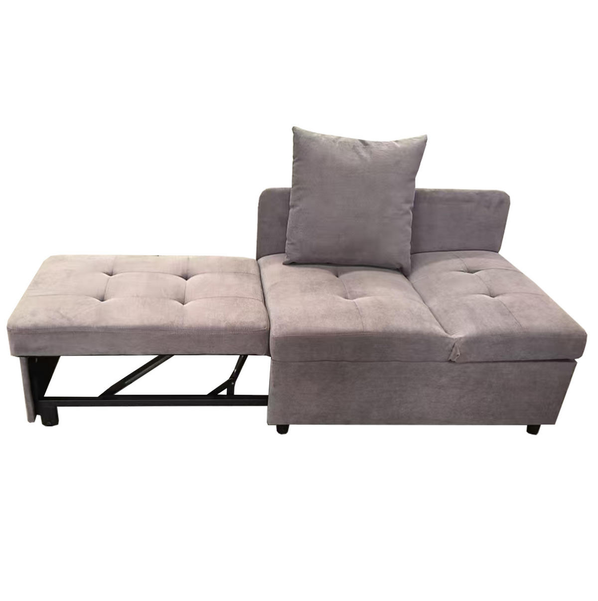 ROZKLADACIA pohovka, 177/68/65 cm sivá, čalúnená, 3 v 1 s polohovateľným operadlom - sivohnedá, textil (68/65/177cm) - BEAOK