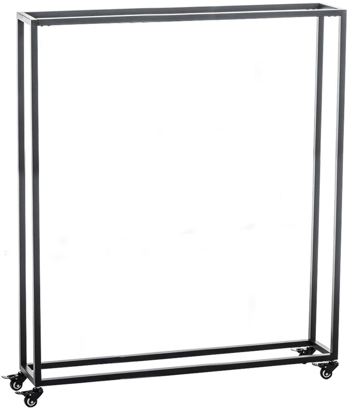 KAMINHOLZREGAL innen Metall BETTA mit Rollen 25x100x150 cm - Schwarz, Metall (100/150/25cm) - DELUKE