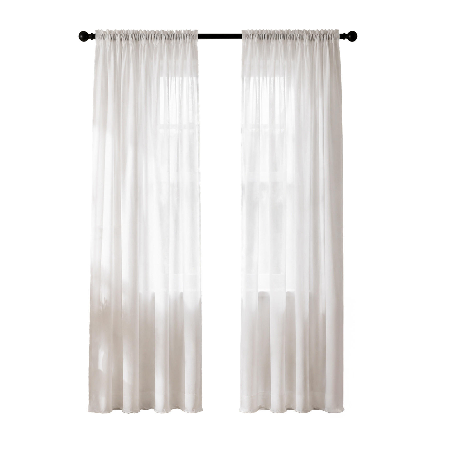 VORHÄNGE – Halbtransparent – Weiß – 132 x 182 cm – 2 Schals - Weiß, Textil (182/1/132cm)