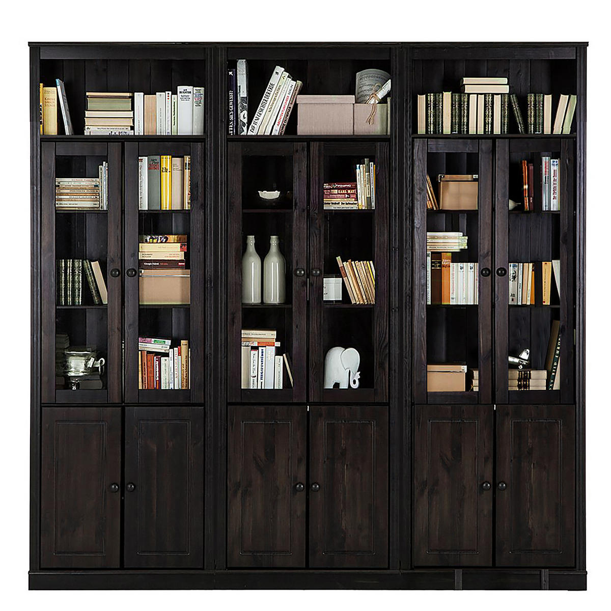 BÜCHERWAND - Kiefer massiv, Typ E - Kieferfarben, Holz (222/223/37cm) - home24