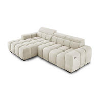 ECKSOFA OMBO 285x168x77/97 cm, Links, Schlaffunktion, elektr. Sitz, Kopfstützen, hydrophober EDEN-Stoff – Weiß - Weiß, Holz/Textil (168/285cm) - DomoHome