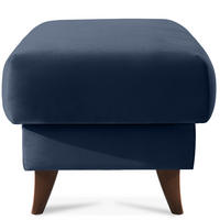 HOCKER GUSTAVO Fußstütze, Velours, Dunkelblau - Dunkelblau, Holz/Holzwerkstoff (53/49/53cm) - KONSIMO®
