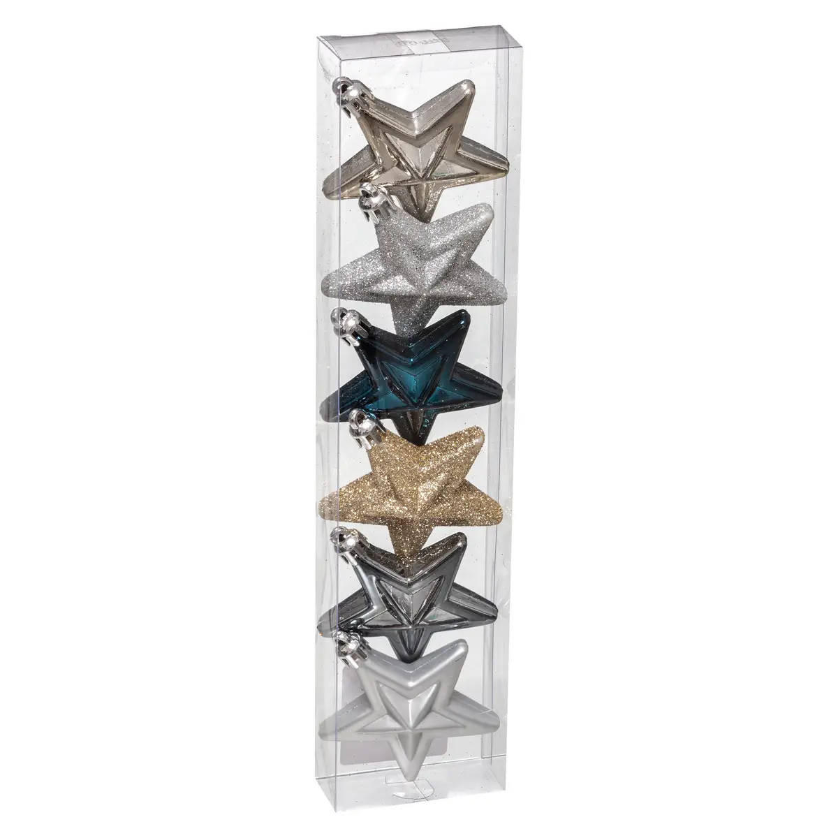 WEIHNACHTSBAUMSCHMUCK Sterne Kunststoff 6er-Set - Multicolor, Kunststoff (3/7/6.5cm) - Atmosphera Createur d´interieur
