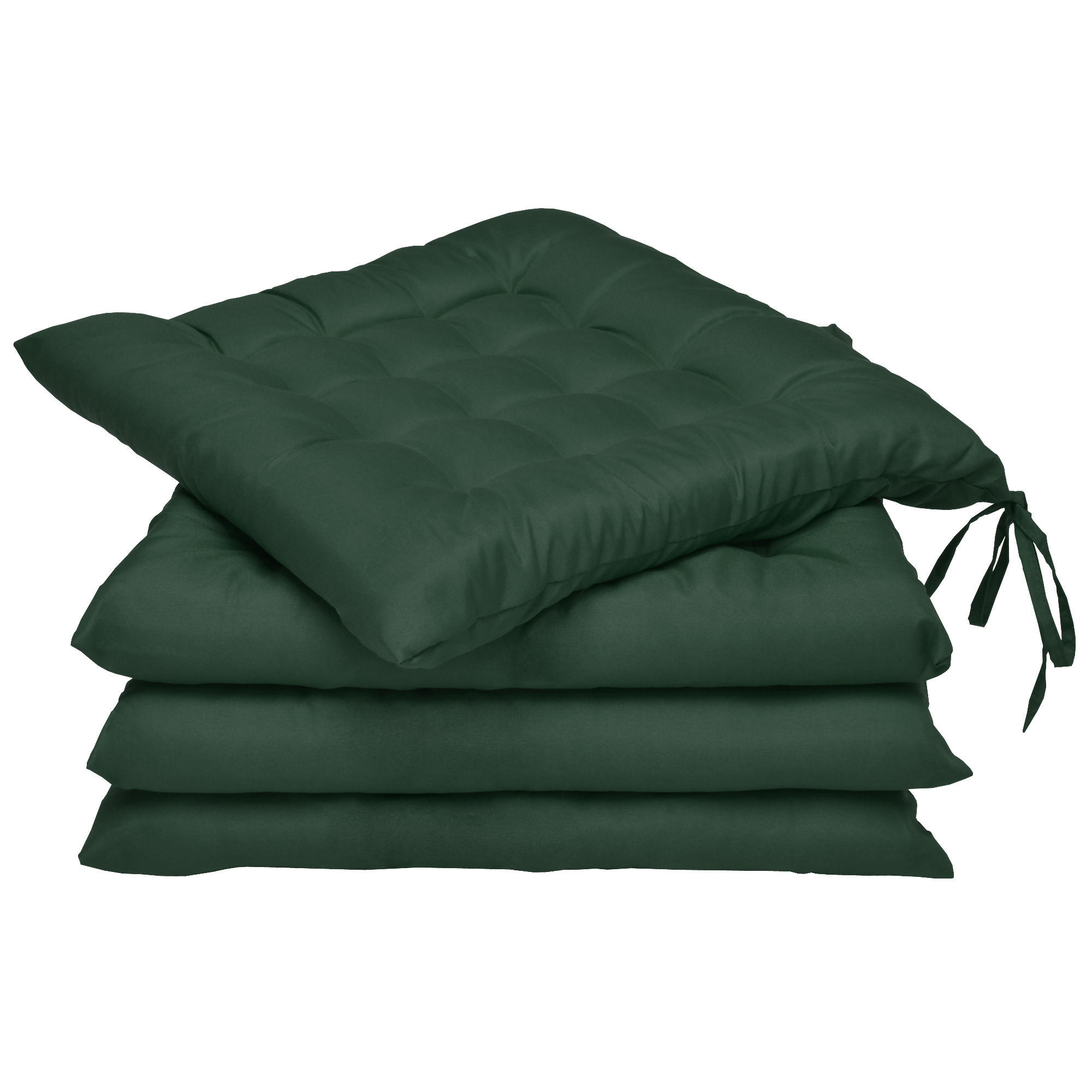 STUHLKISSEN Lea 40/40/5 cm Dunkelgrün 4tlg - Dunkelgrün, Textil (40/40cm) - Beautissu 