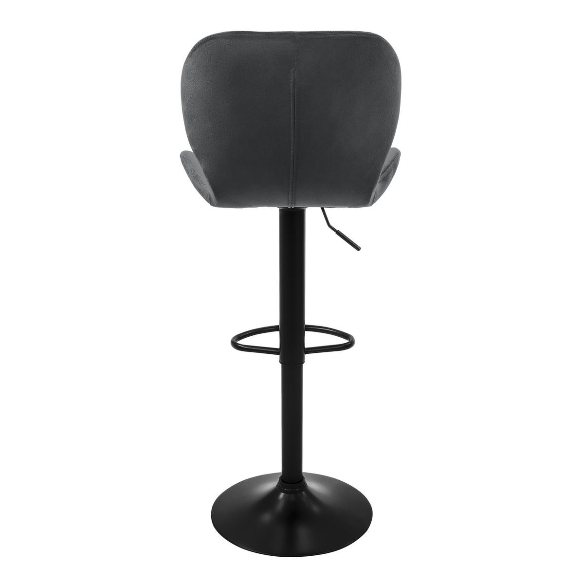 BARHOCKER 4er Set Samt grau - Grau, Metall (47/110/41cm) - ML-DESIGN