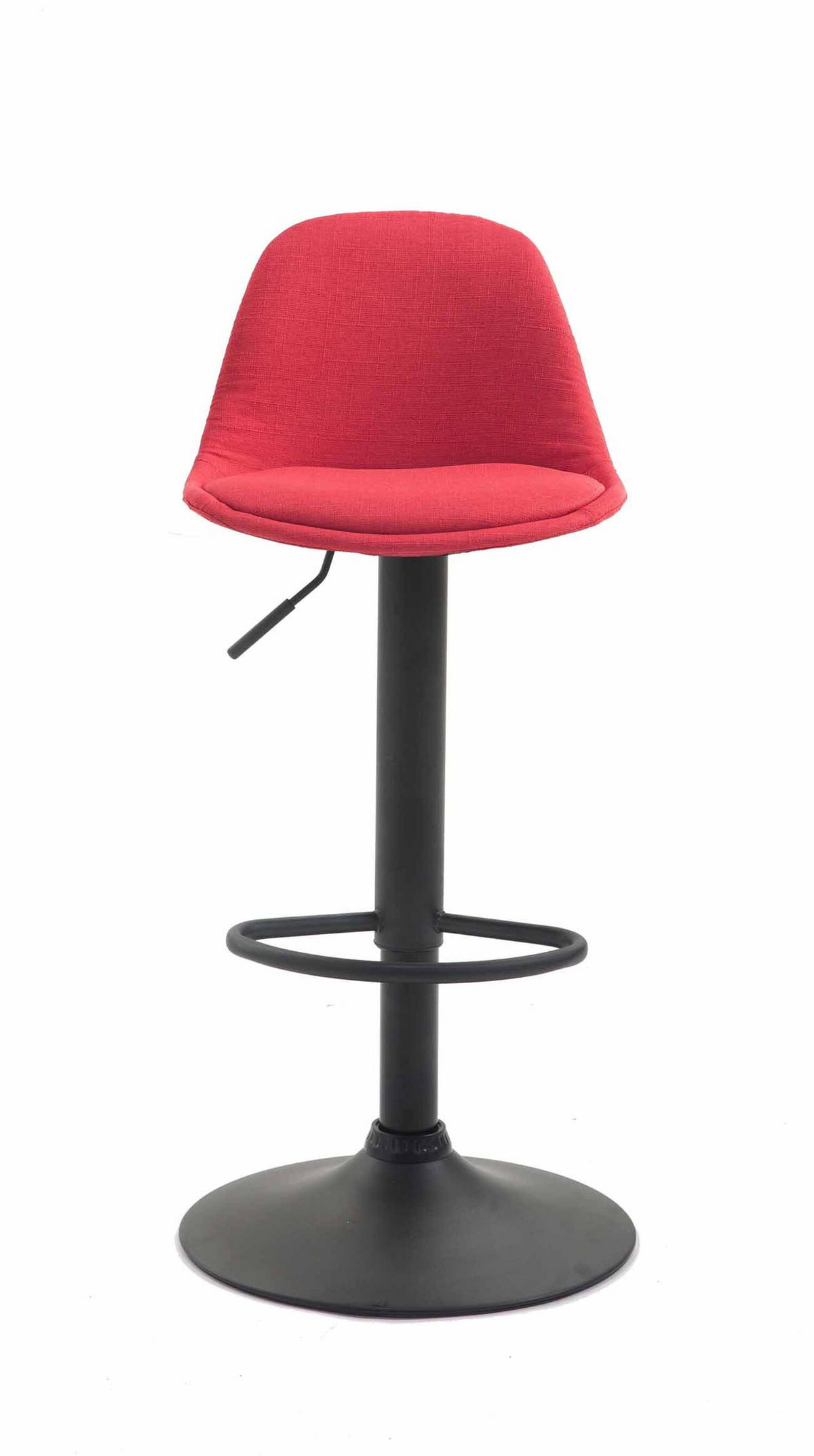 BARHOCKER Kilian, Gestell schwarz, Stoff Rot - Rot/Schwarz, Textil/Metall (39/100/43cm) - TPFLiving
