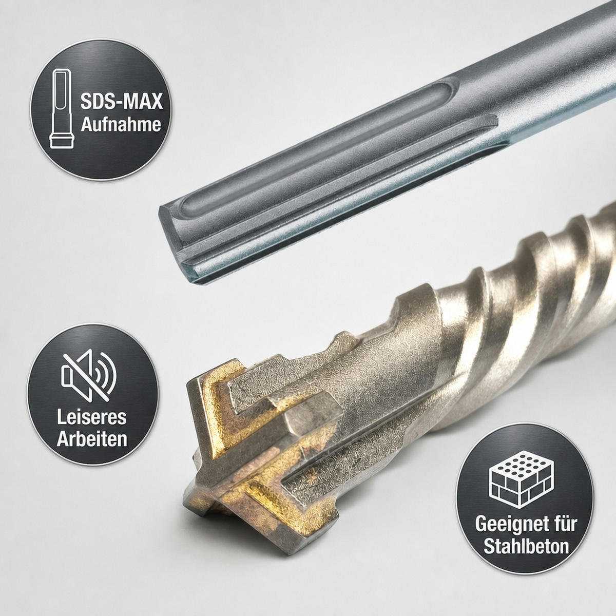 SDS Max Hammerbohrer - Edelstahlfarben, Metall (30/2/2cm) - KLASEBO