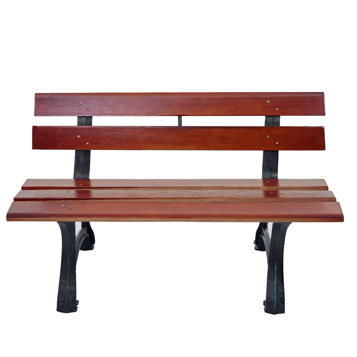 GARTENBANK Schwarz, Teak Dekor - Schwarz/Teakfarben, Holz (170/78/60cm) - MCW