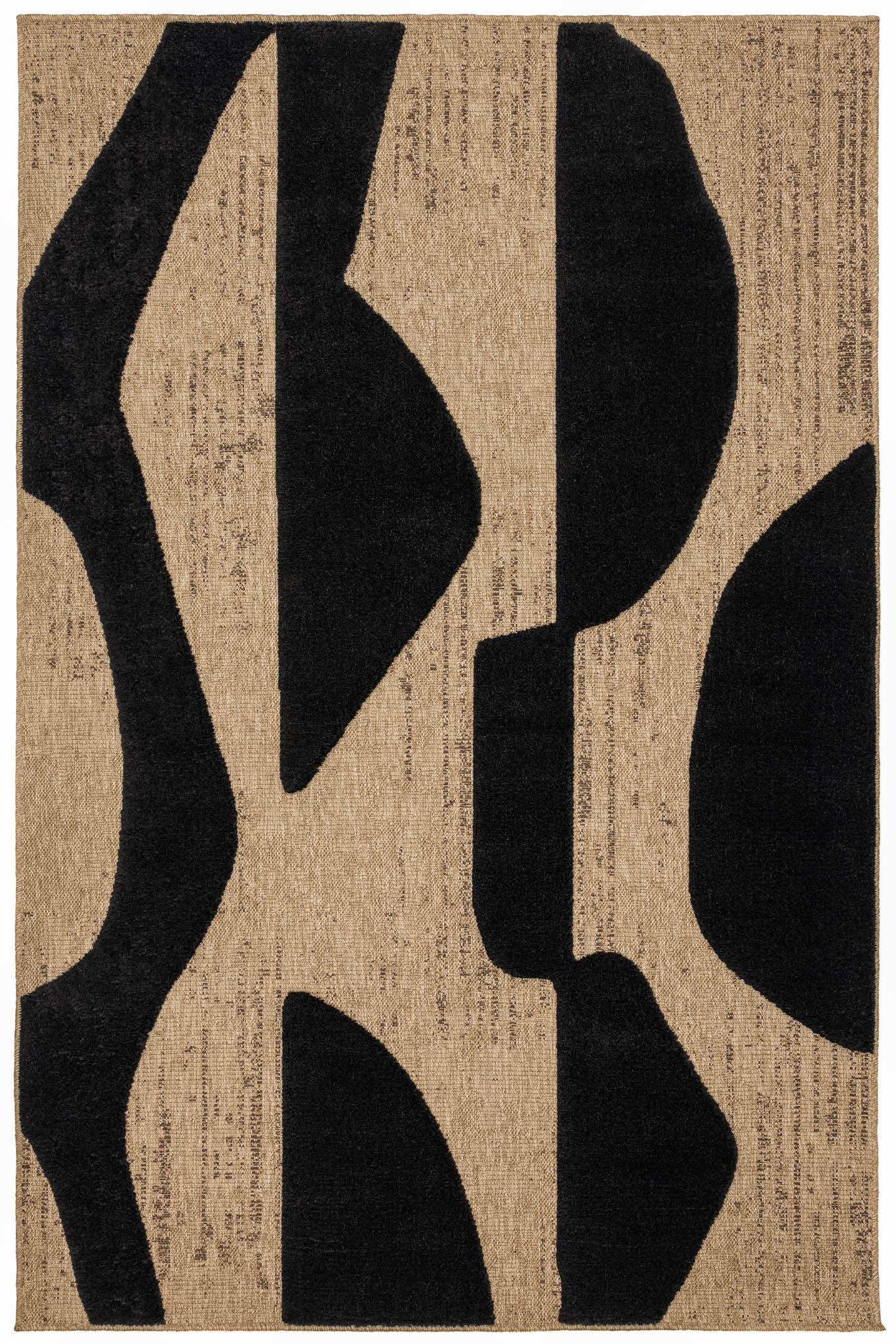 TEPPICH mit Juteoptik schwarzem grafischem Palma 80x150 cm - Schwarz, Textil (80/150cm) - Nazar Rugs