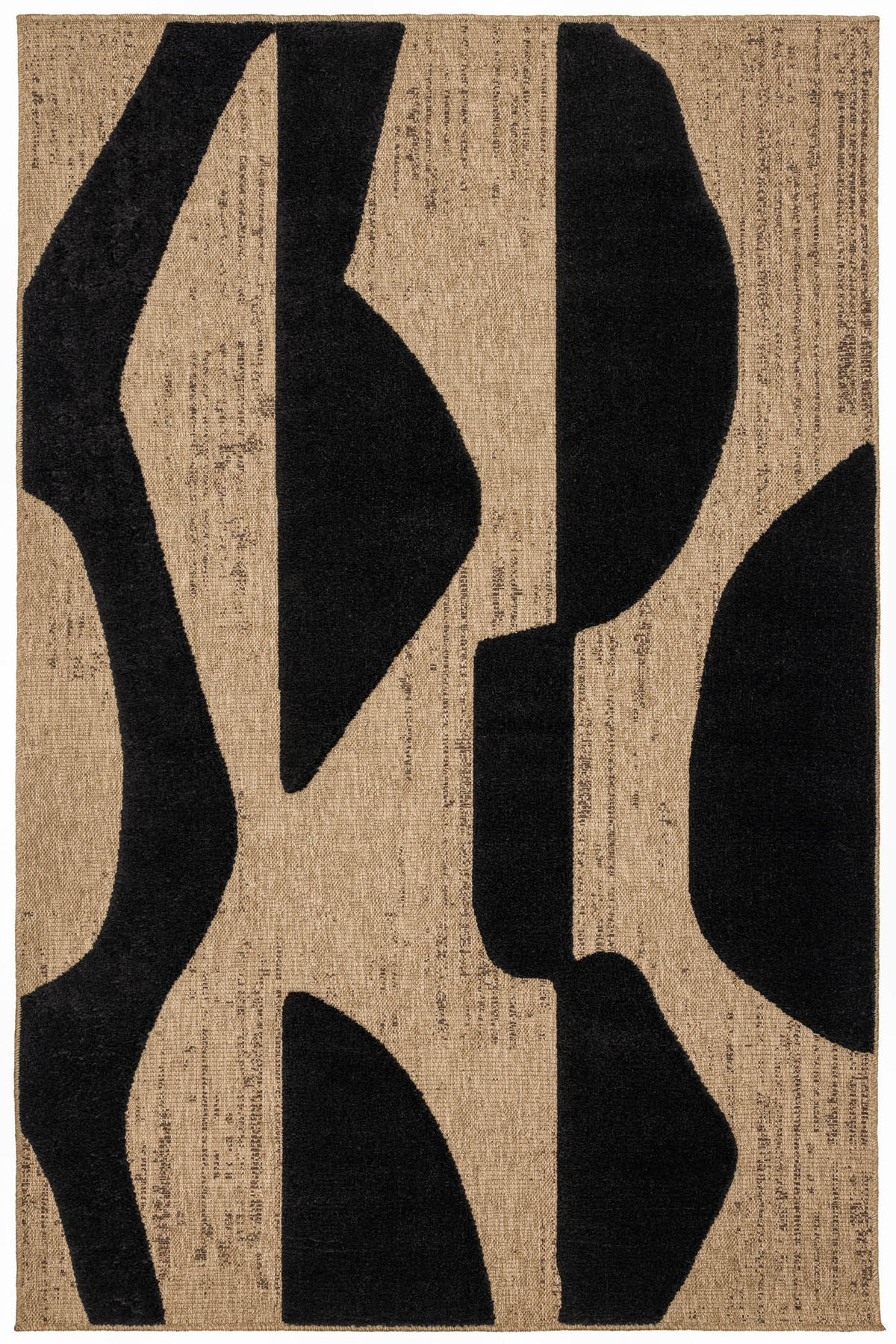 TEPPICH mit Juteoptik schwarzem grafischem Palma 200x290 cm - Schwarz, Textil (200/290cm) - Nazar Rugs