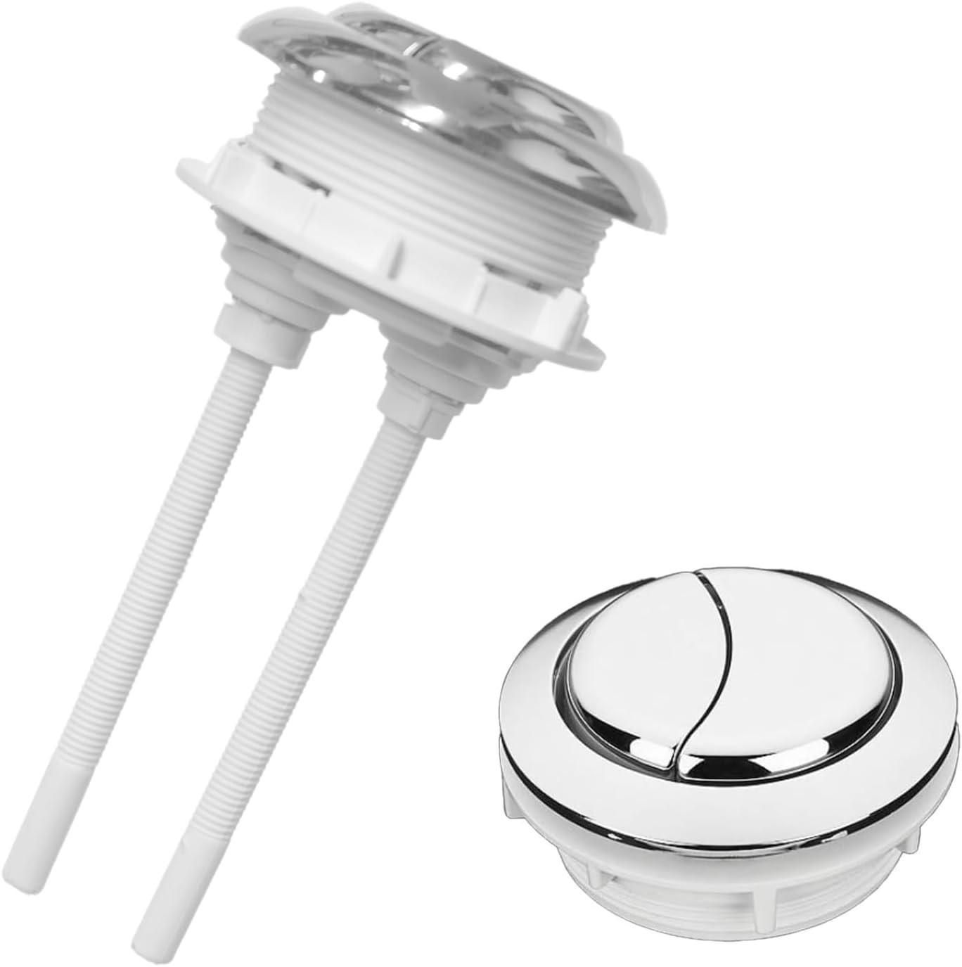 WC-SPÜLTASTE, Doppelhebel, silber, 5.8 cm Durchmesser,2er-Pack - Silberfarben, Kunststoff (5/7/11cm)