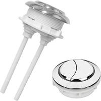 WC-SPÜLTASTE, Doppelhebel, silber, 5.8 cm Durchmesser,2er-Pack - Silberfarben, Kunststoff (5/7/11cm)