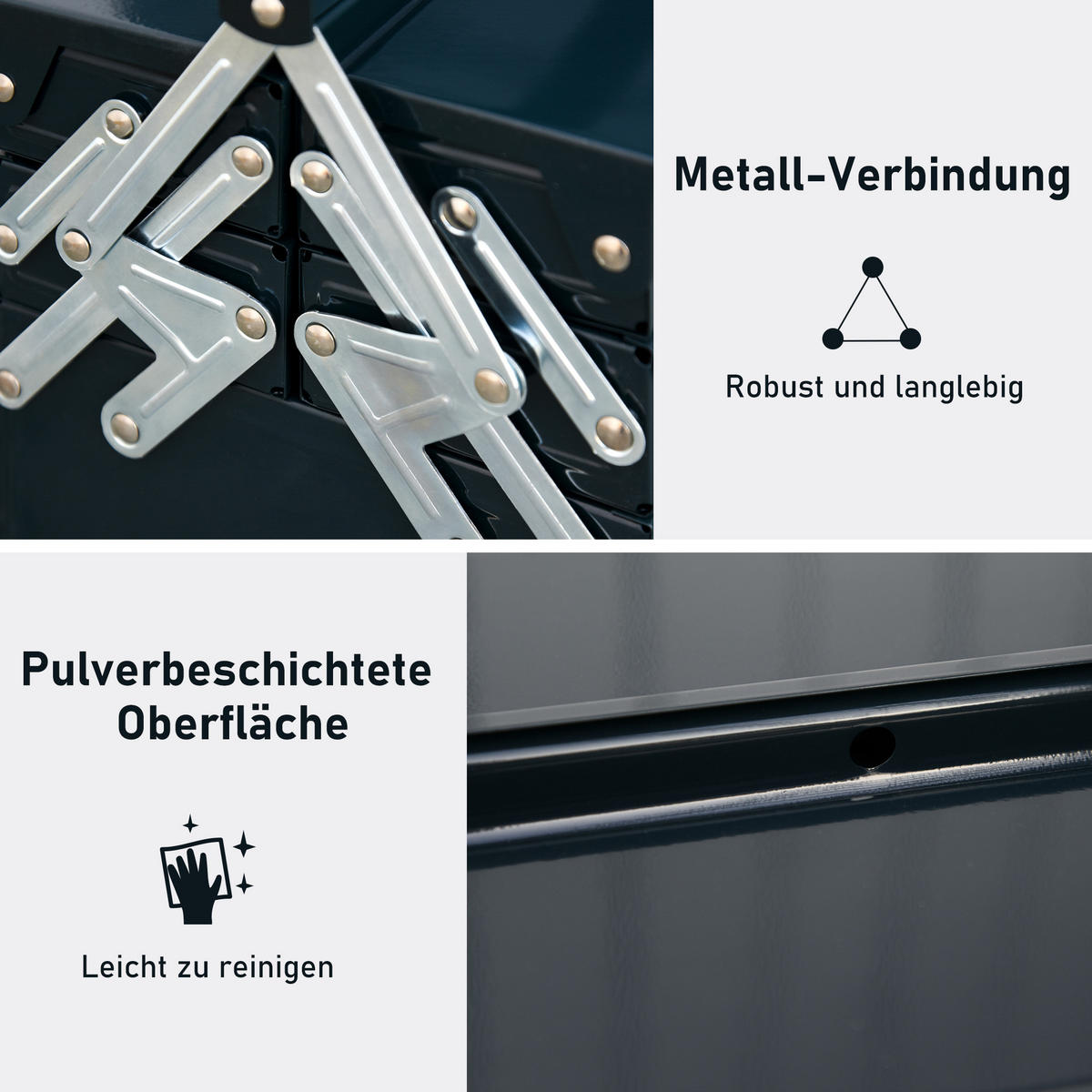 WERKZEUGKOFFER - Dunkelgrün, Metall (21/41/57cm) - DURHAND