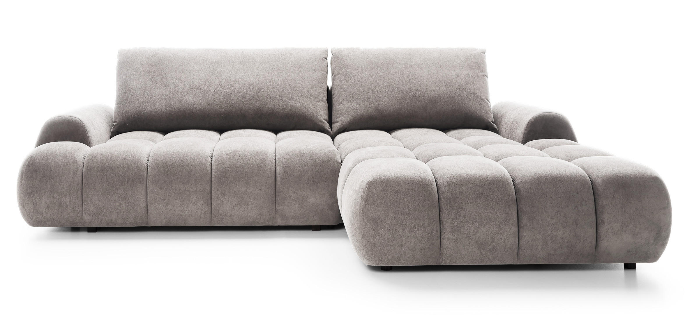ECKSOFA 280 cm Valerio mit Bettkasten, 280 cm, Rechts, Schlaffunktion, Hellgrau - Hellgrau, Holz (177/280cm) - Emporius