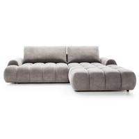 ECKSOFA 280 cm Valerio mit Bettkasten, 280 cm, Rechts, Schlaffunktion, Hellgrau - Hellgrau, Holz (177/280cm) - Emporius